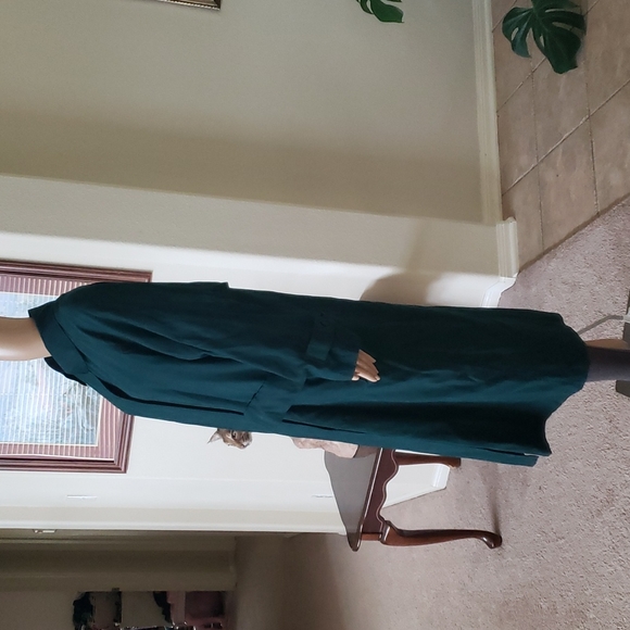 London Fog L green luxe all season trench coat removable lining - Picture 8 of 17